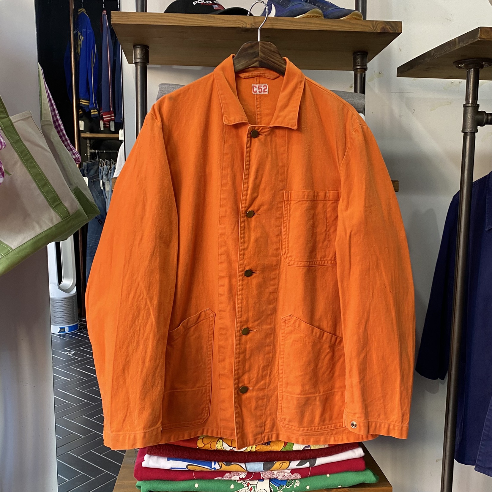 Vtg Swedish Orange Work Jacket 100~105 - 체리피커