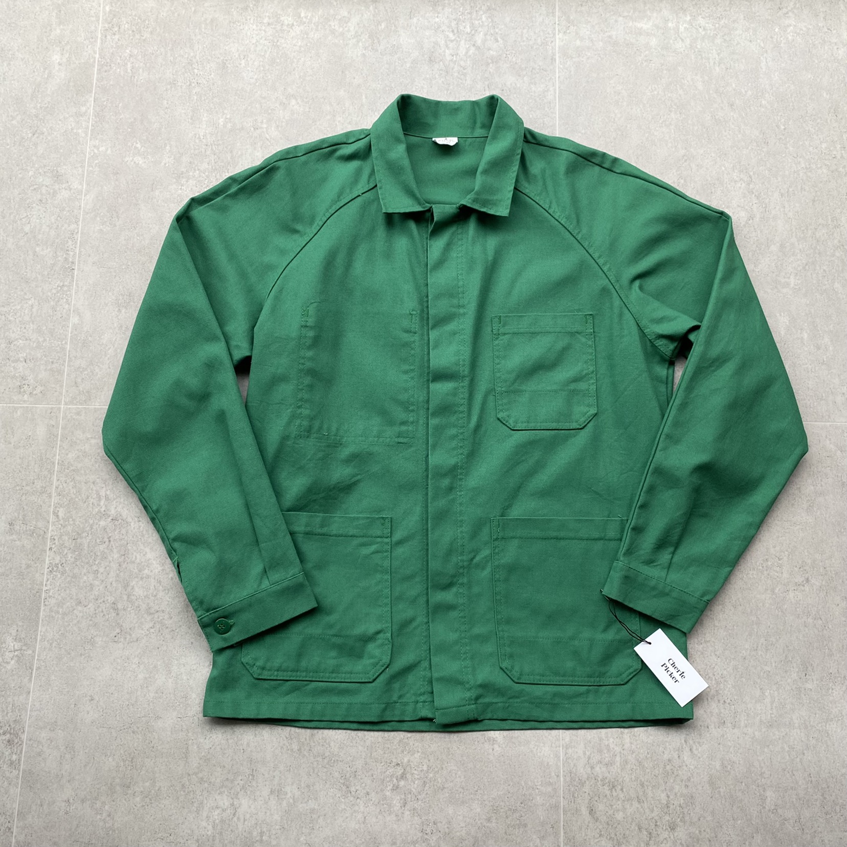 70&#039;s French Work Jacket Green 100 Size - 체리피커