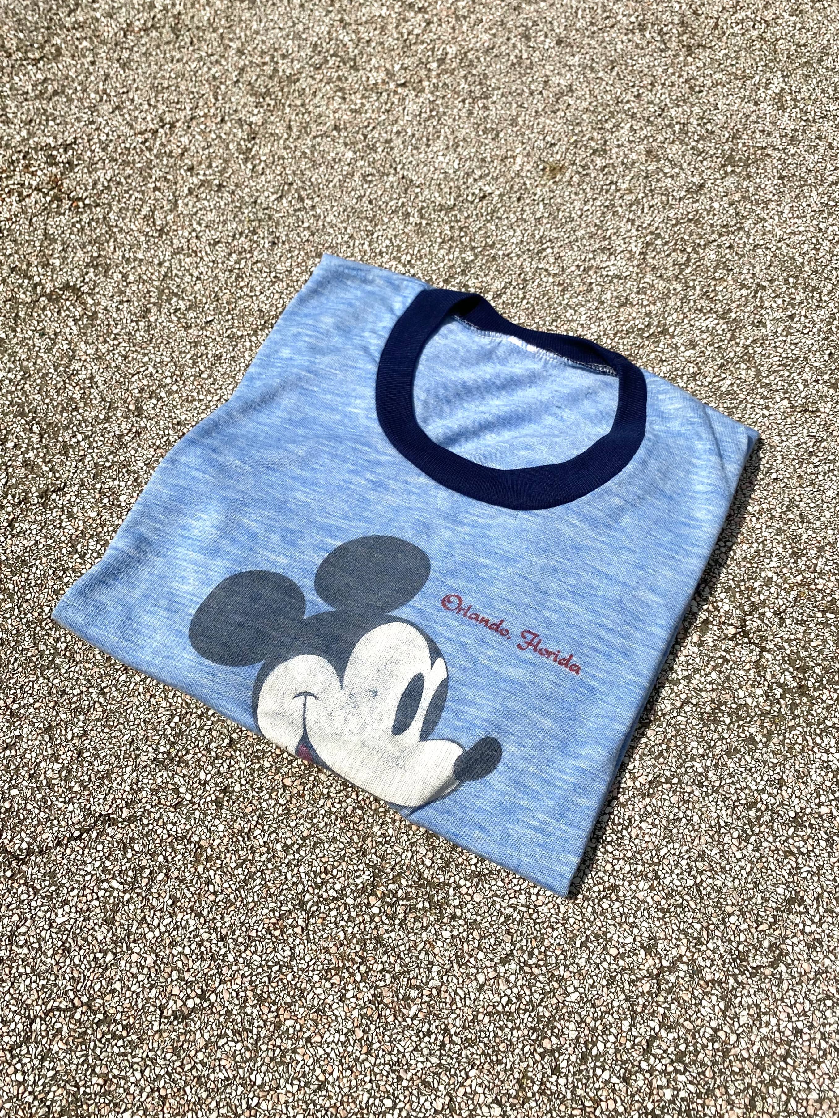 70&#039;s Walt Disney Original Mickey Mouse Ringer T-Shirt 95~100 - 체리피커
