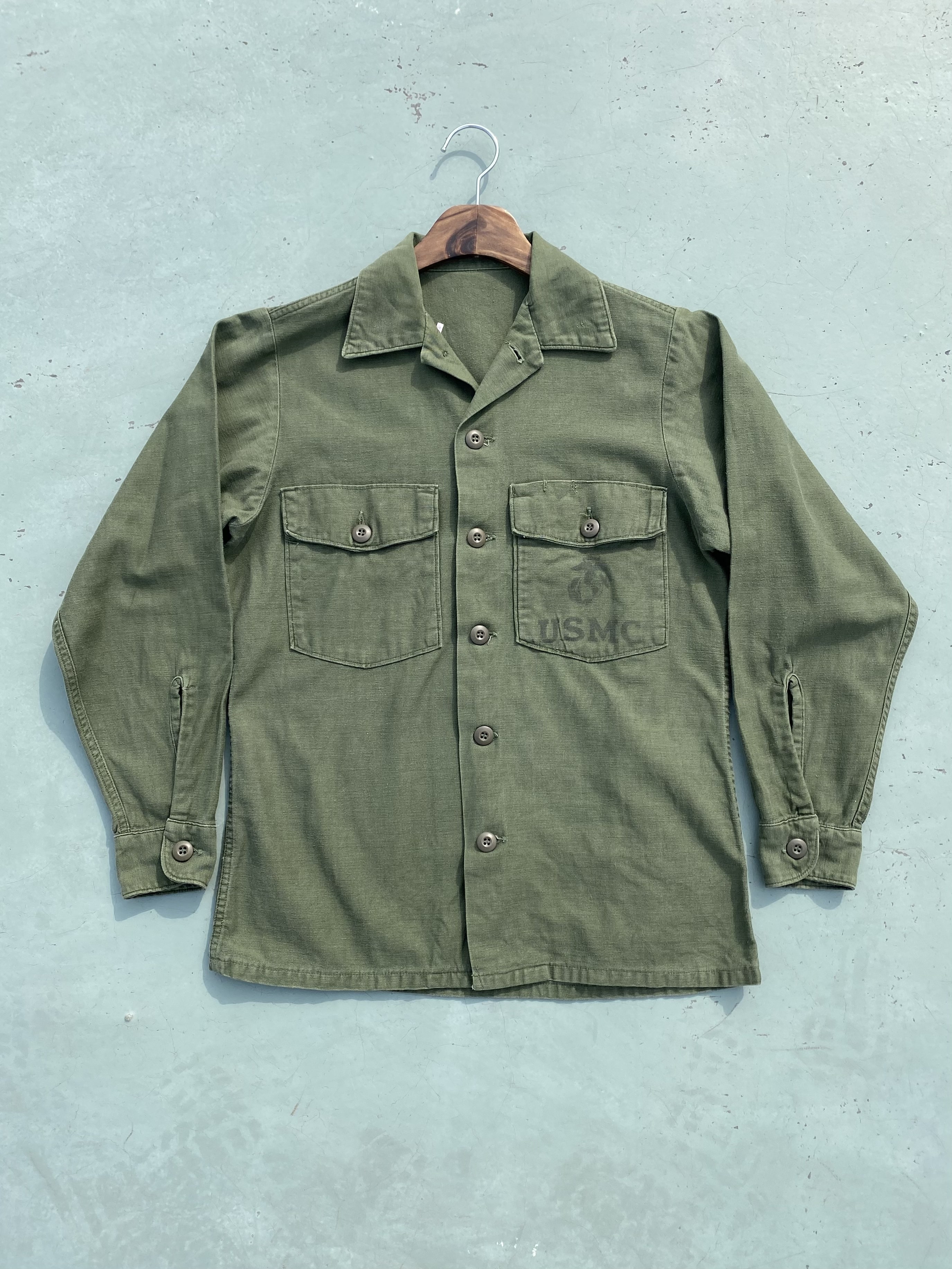 70&#039;s USMC OG 107 Fatigue Shirt 95 Size - 체리피커