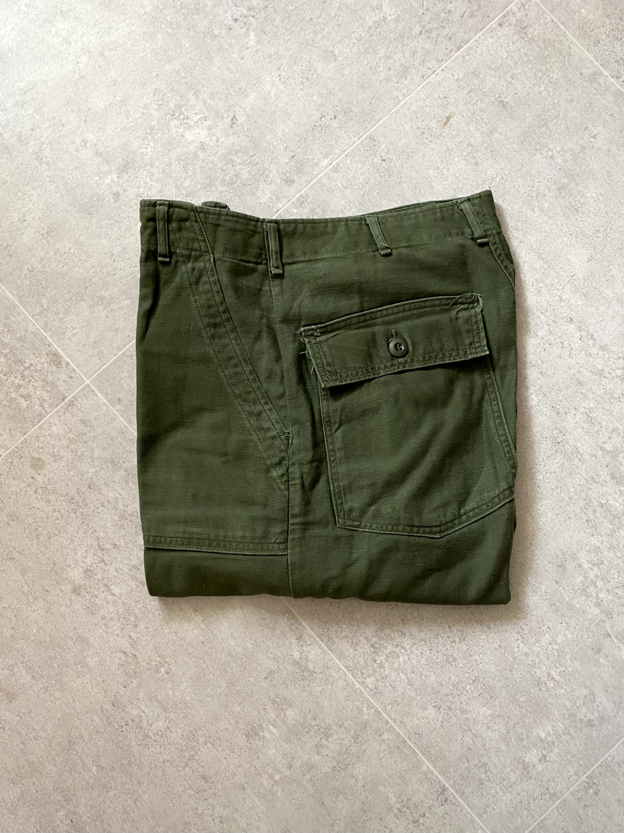 60~70&#039;s U.S Army OG 107 Fatigue Trousers 32~33 Size - 체리피커