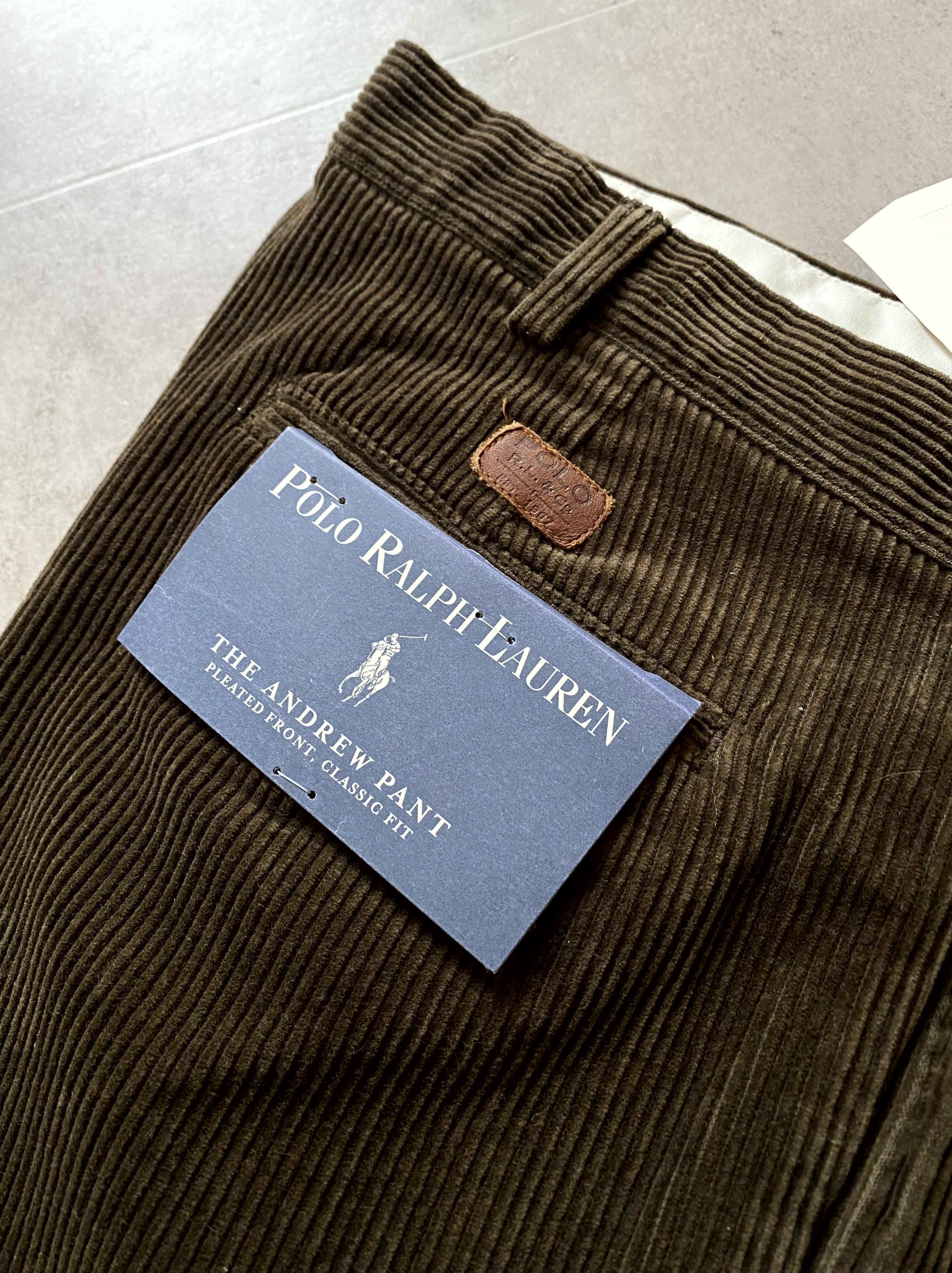(Deadstock) 90&#039;s Polo Ralph Lauren &#039;Andrew&#039; Corduroy Pants 36 Size - 체리피커