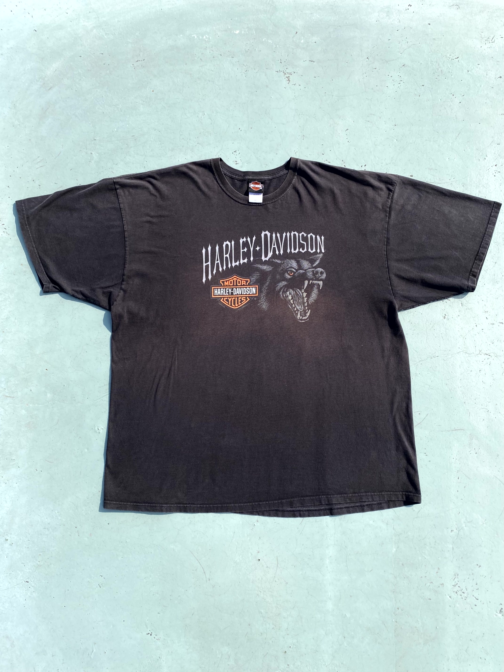 Harley Davidson Wolf Printing T-Shirt 4XL(110~) - 체리피커