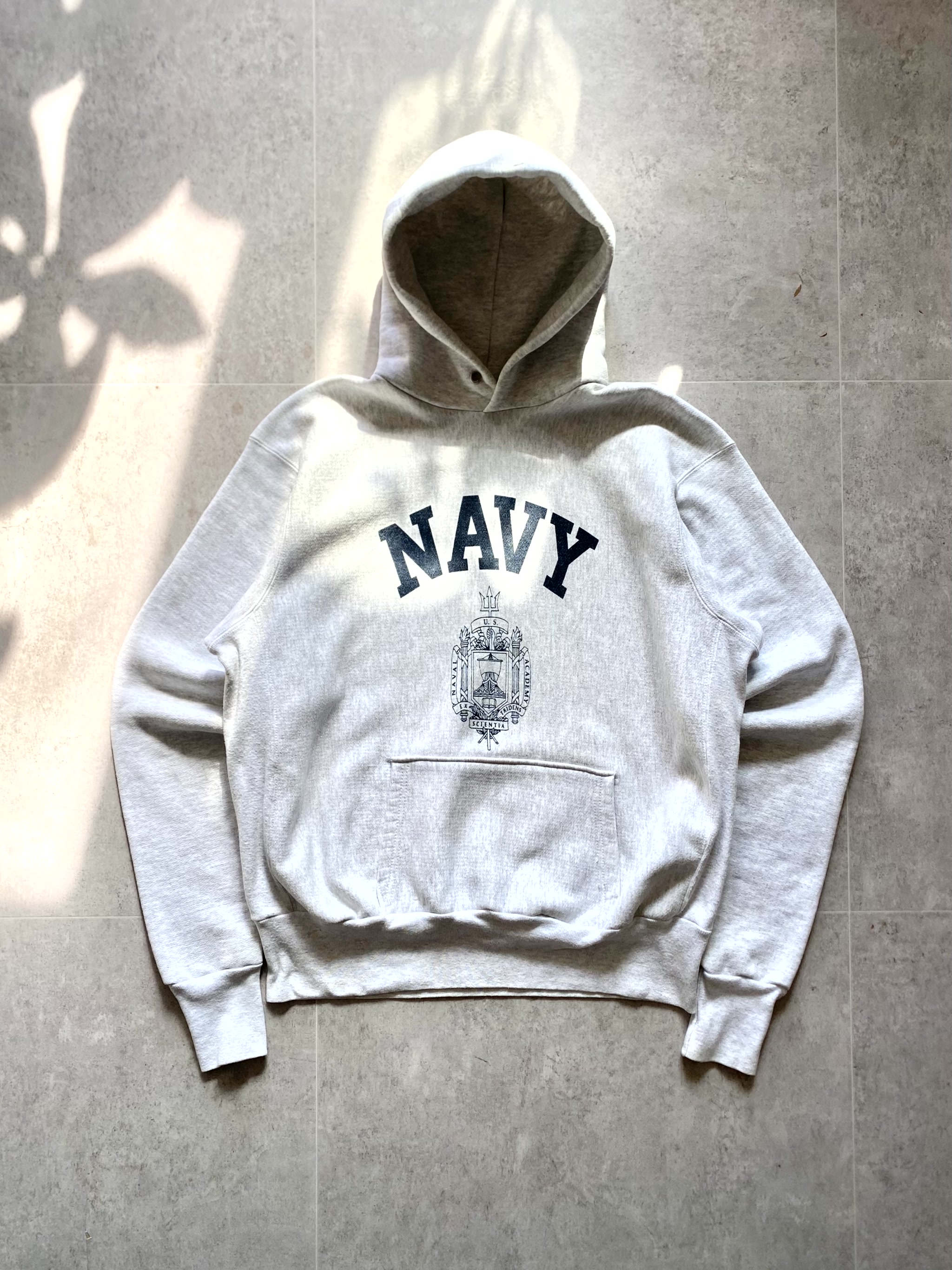 90&#039;s U.S. Navy Academy Reverse Weave Hood Sweatshirt ~105 Size - 체리피커
