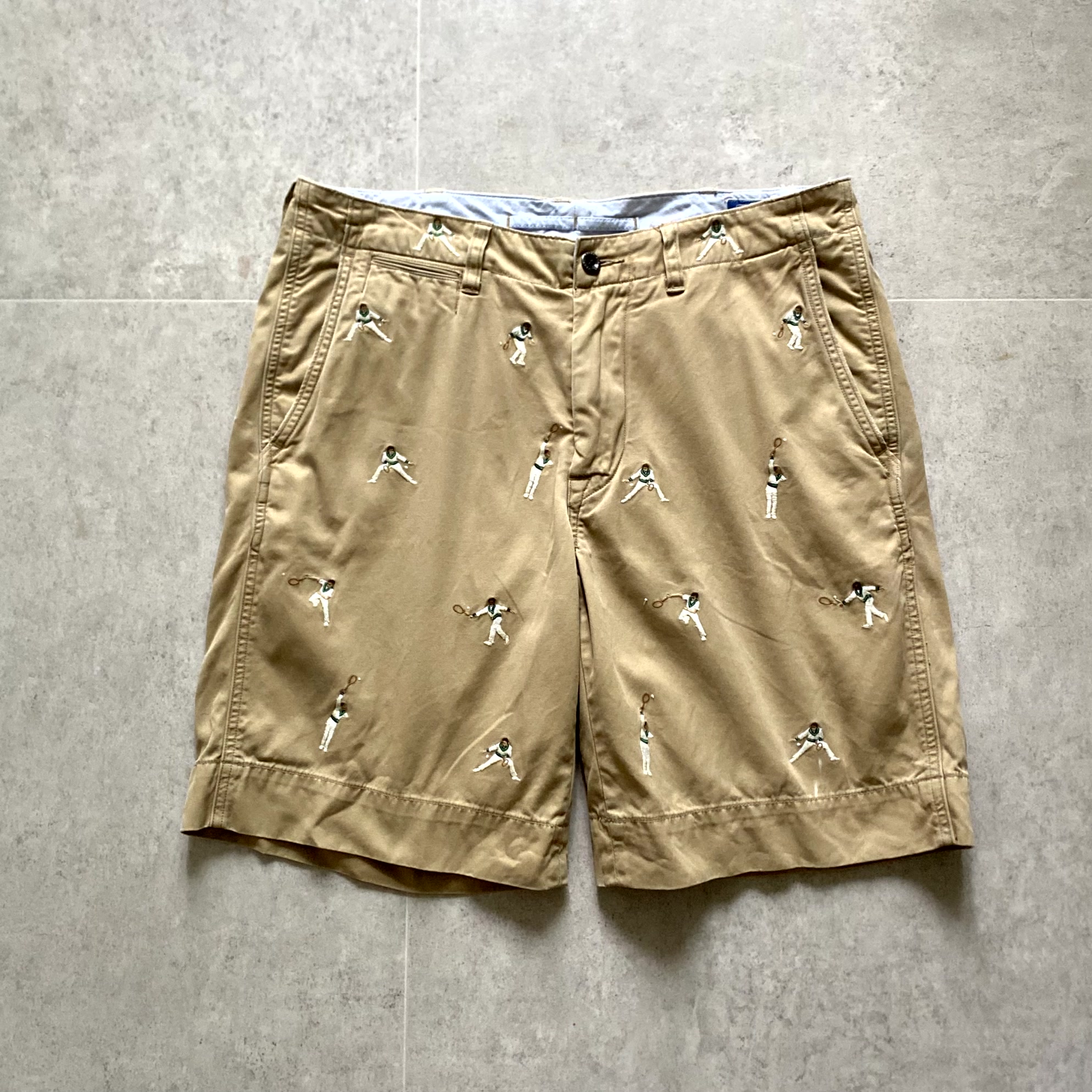 Polo Ralph Lauren Cricket Playing Embroidered Shorts 34 Size - 체리피커