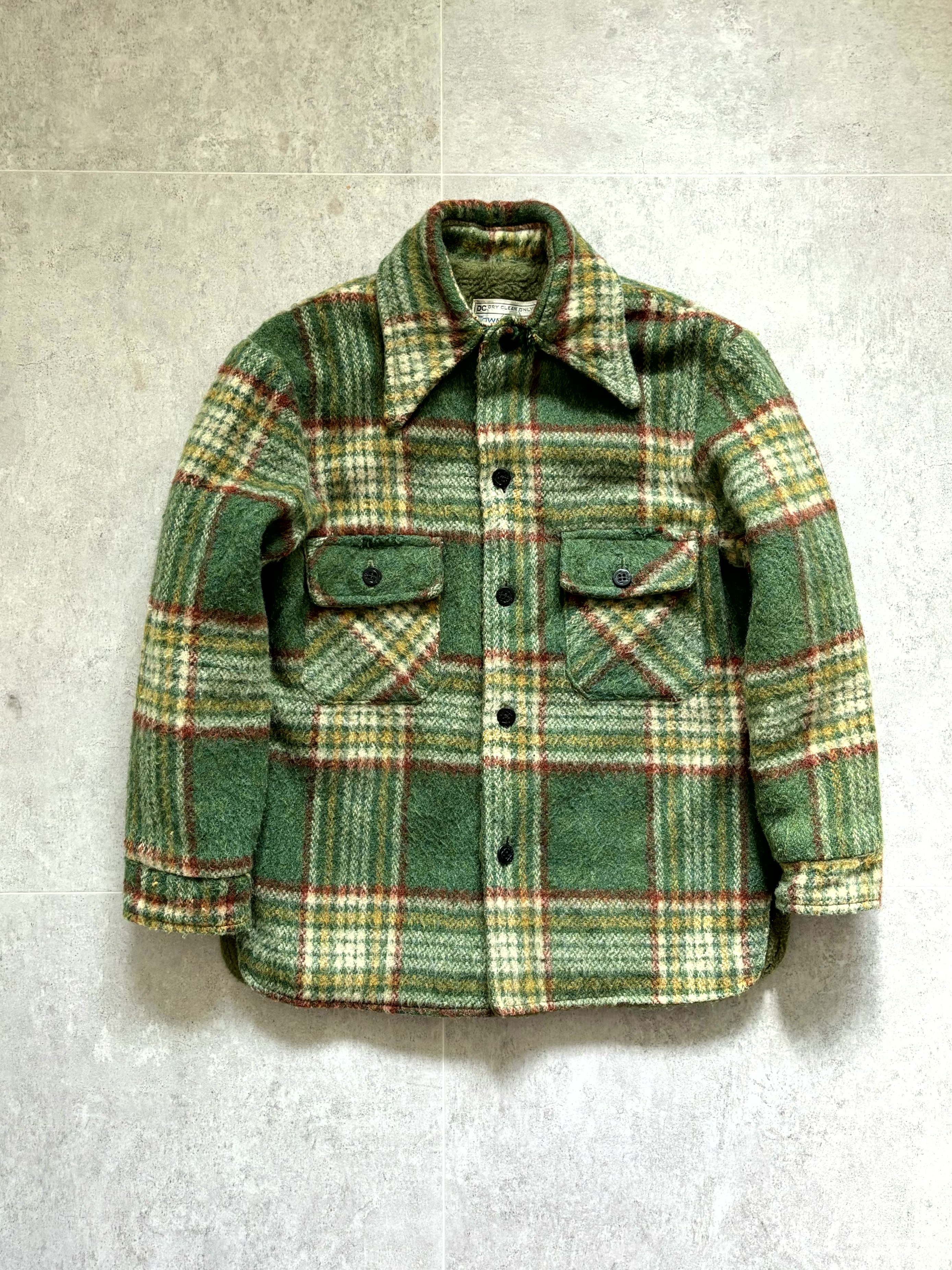 60~70&#039;s Towncraft for JC Penney CPO Wool Shirt 44 1/2 Size - 체리피커