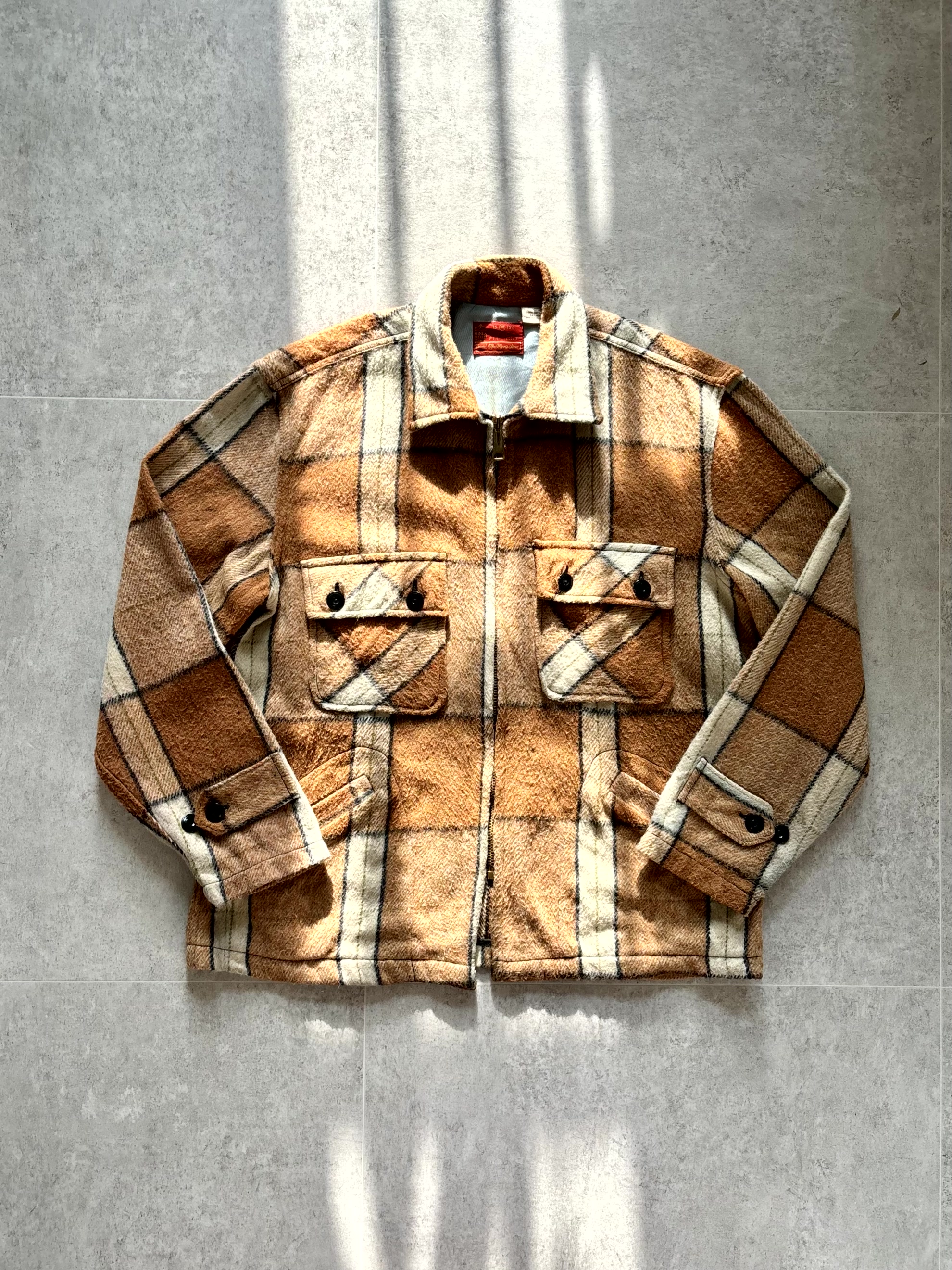 80&#039;s Kings Road Shop by Sears Plaid Wool Shirt Jacket M(100~105) - 체리피커