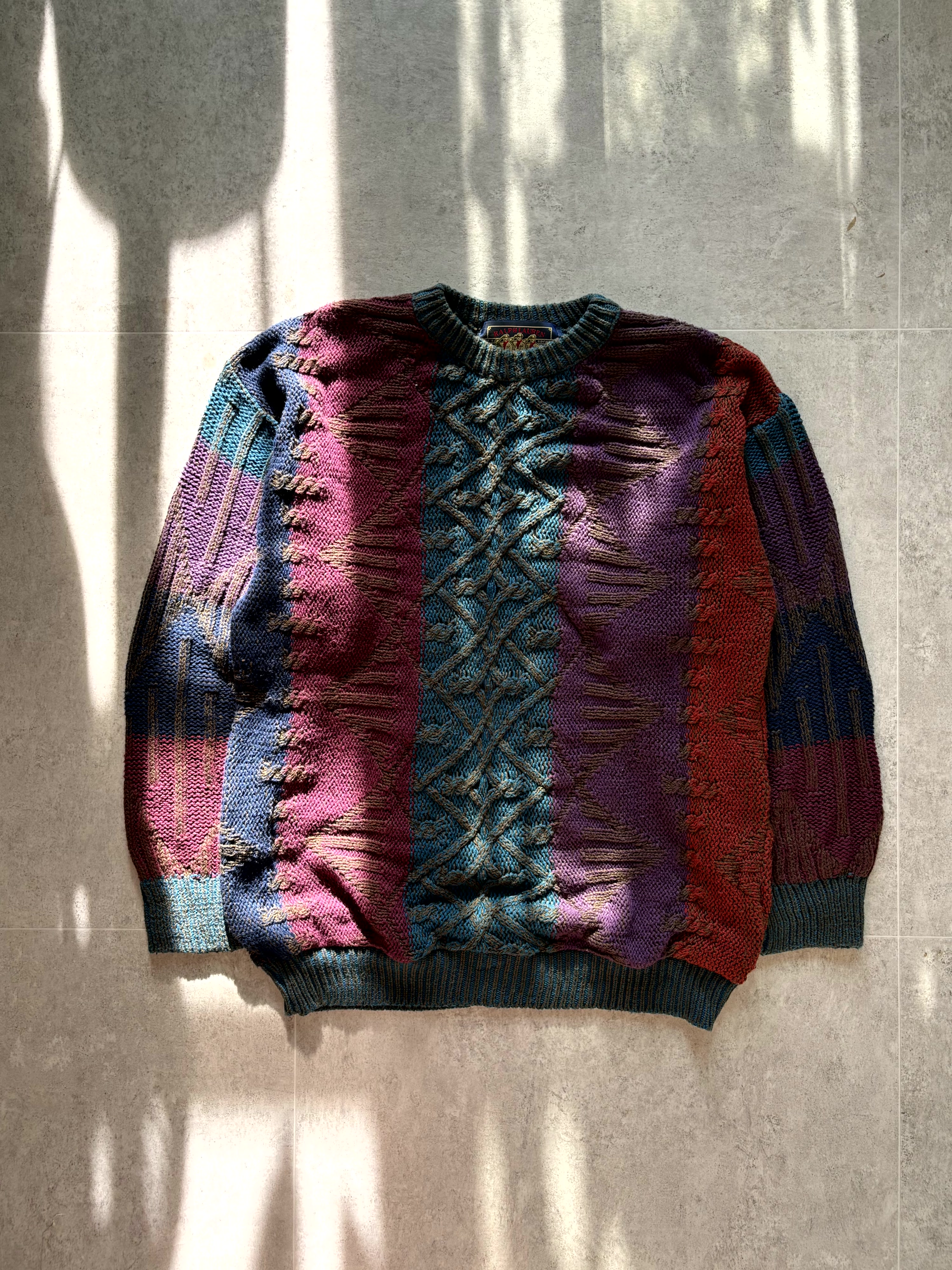 90&#039;s Chaps Ralph Lauren Pattern Sweater L(100~105) Made In U.S.A. - 체리피커