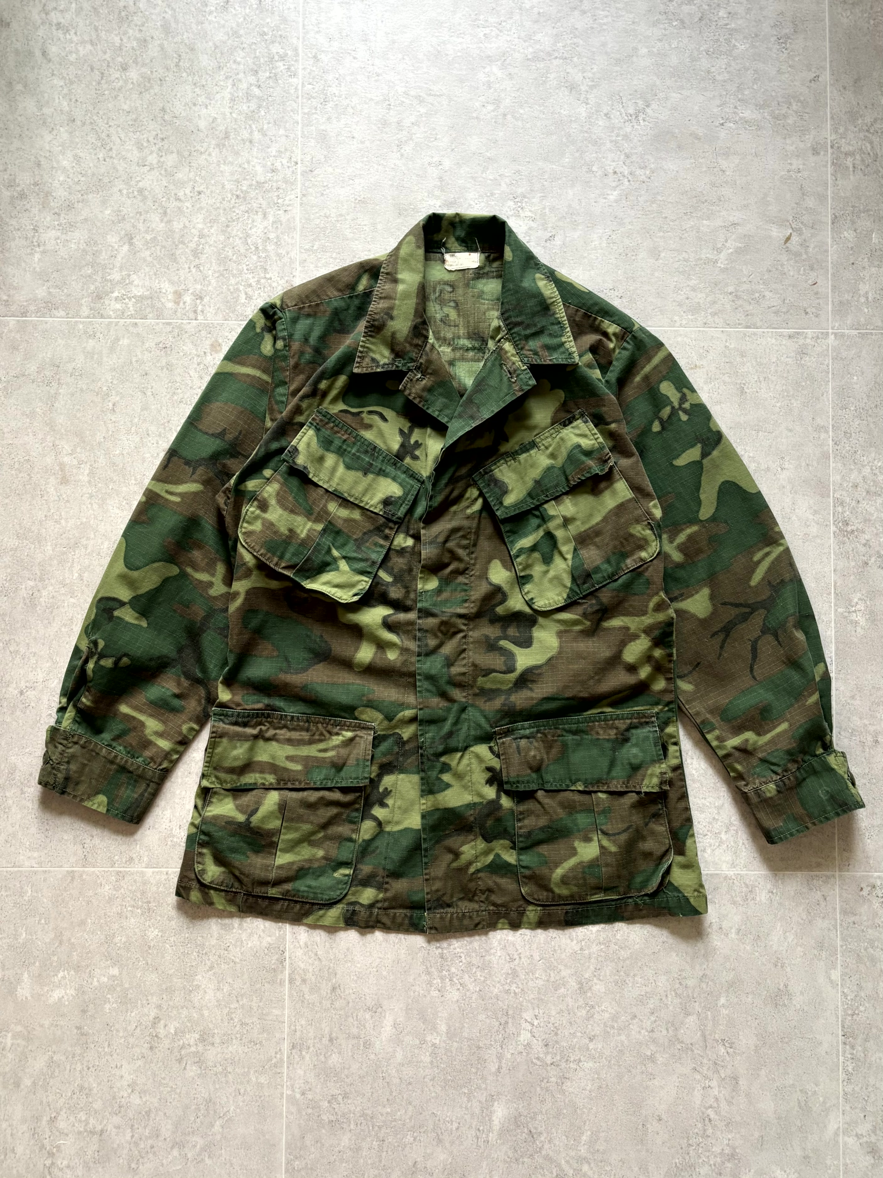 60&#039;s U.S. Army ERDL Camo Jungle Fatigue Jacket S-S - 체리피커